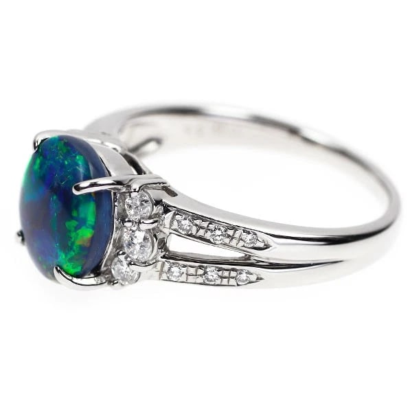 PT900 BLACK OPAL DIAMOND RING - 2