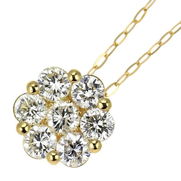 K18YG DIAMOND PENDANT NECKLACE: K18YG Diamond Pendant Necklace Brand: None Type: Pendant Necklace Material: Metal Purity None Metal K18YG Main Stone/Creation Natural Color: None Size: Necklace: Chain Length ?45 Accessories: