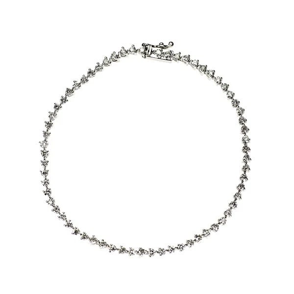 K18WG DIAMOND TENNIS BRACELET: K18WG diamond tennis bracelet Brand: Outlet Type: bracelets Material: K18WG Color: WG Size: Chain Length 18.5 Width/Thickness2.8 Length/Width/Diameter2.7 Accessories: None Accessories Notice: