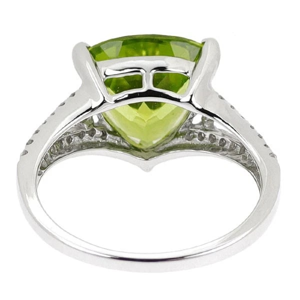 K18WG PERIDOT DIAMOND RING - 2