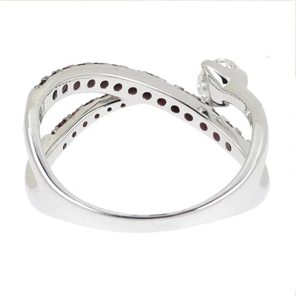 BLACK COATING/ K18WG DIAMOND RUBY RING - 2