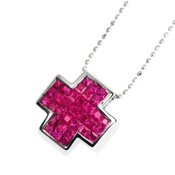 LES ESSENTIALS K18WG RUBY PENDANT NECKLACE: Les Essentials K18WG Ruby Pendant Necklace Brand: Les essentials Type: Pendant Necklace Material: Metal Purity K18 Metal Gold Main Stone/Creation Ruby Color: None Size: Necklace: Chain Length ?45