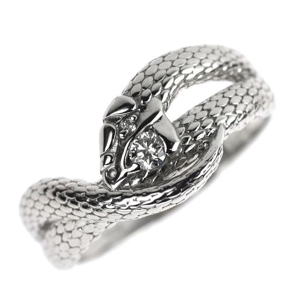PT950 DIAMOND RING SNAKE: Pt950 diamond ring snake Brand: None Type: Ring Material: Metal Purity 950 Metal Platinum Main Stone/Creation Natural Color: Platinum Size: 6 US Accessories: None Accessories Notice: When