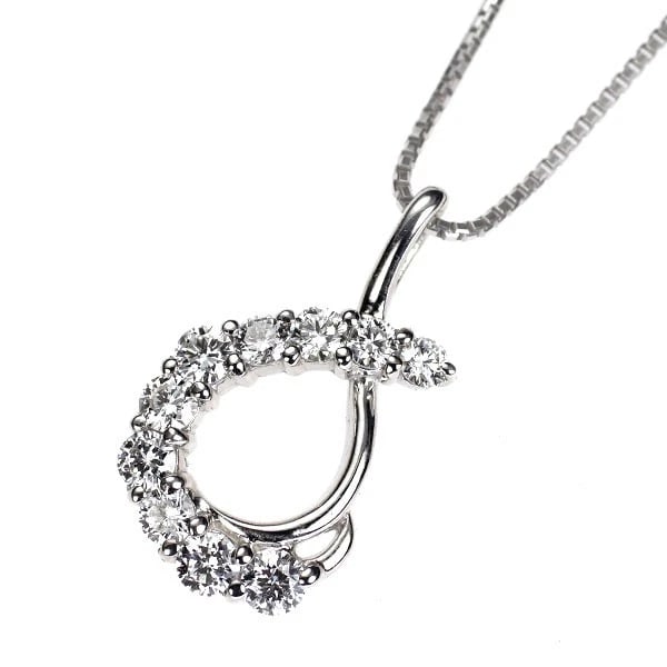 K18WG DIAMOND PENDANT NECKLACE: K18WG DIAMOND PENDANT NECKLACE Brand: None Type: Pendant Necklace Material: Metal Purity K18 Metal Gold Main Stone/Creation Natural Color: White Gold Size: Necklace: Chain Length ?45