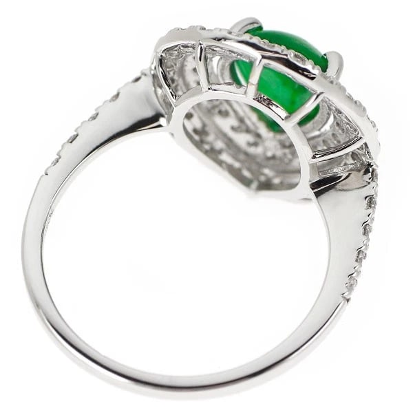 PT950 JADE DIAMOND RING - 2