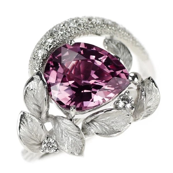 K18WG RHODOLITE GARNET DIAMOND RING: K18WG Rhodolite Garnet Diamond Ring Brand: None Type: rings Material: K18WG Color: WG Size: 7.25 US Accessories: None Accessories Notice: When purchasing pre-owned goods, please refer to the