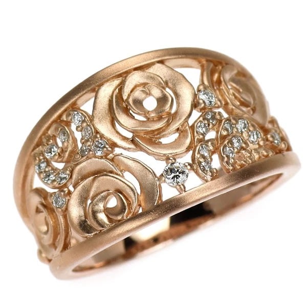 K18PG DIAMOND RING: K18PG Diamond Ring Brand: None Type: rings Material: K18PG Color: PG Size: 5.25 US Accessories: None Accessories Notice: When purchasing pre-owned goods, please refer to the photos of the