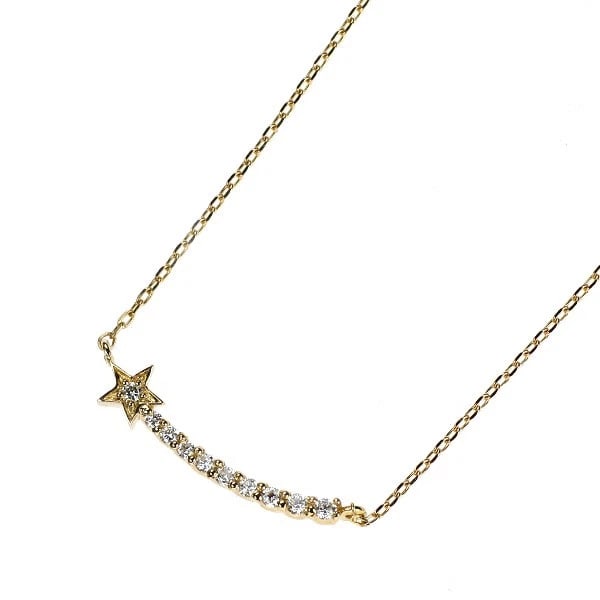 STAR JEWELRY K18YG DIAMOND PENDANT NECKLACE: Star Jewelry K18YG Diamond Pendant Necklace Brand: star jewelry Type: Pendant Necklace Material: Metal Purity None Metal K18YG Main Stone/Creation Natural Color: None Size: Necklace: Chain