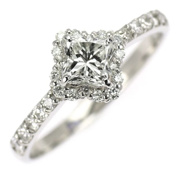 RARE PT900 LILY CUT DIAMOND RING: Rare Pt900 Lily Cut Diamond Ring Brand: None Type: Ring Material: Metal Purity None Metal Pt900 Main Stone/Creation Natural Color: None Size: 6 US Accessories: None Accessories Notice: When