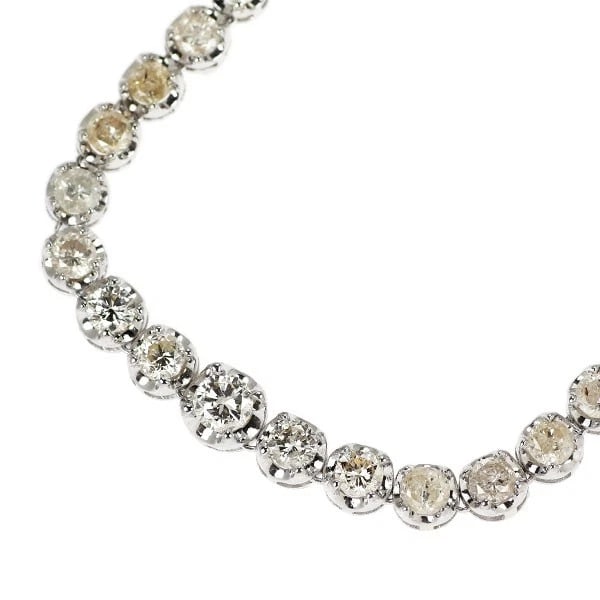 K18WG DIAMOND TENNIS NECKLACE: K18WG diamond tennis necklace Brand: None Type: Necklaces Material: Metal Purity K18 Metal Gold Main Stone/Creation Natural Color: None Size: Necklace: Chain Length 40 Accessories: None