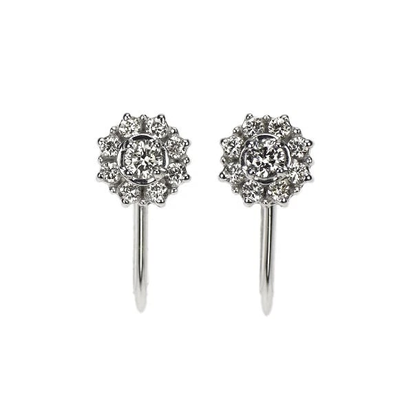 K18WG DIAMOND EARRING: K18WG diamond earring Brand: None Type: earring Material: K18WG Color: WG Size: Length/Width/Diameter11.6 Width/Thickness5.4 Accessories: None Accessories Notice: When purchasing pre-owned