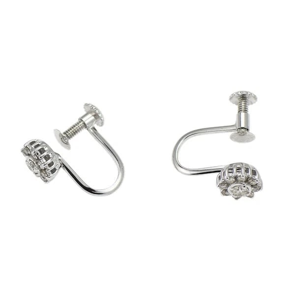 K18WG DIAMOND EARRING - 2