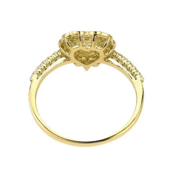 K18YG HEART SHAPE DIAMOND RING - 2
