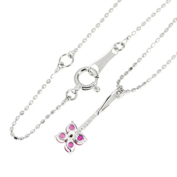K18WG RUBY DIAMOND PENDANT NECKLACE - 2
