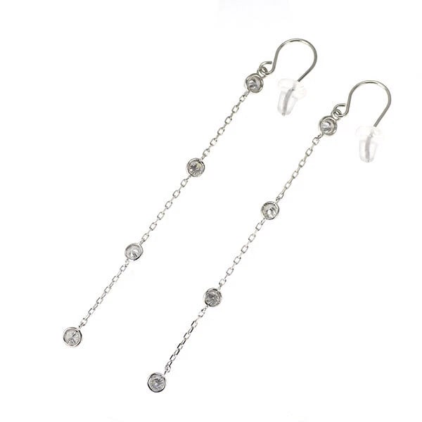 K18WG DIAMOND EARRING - 2