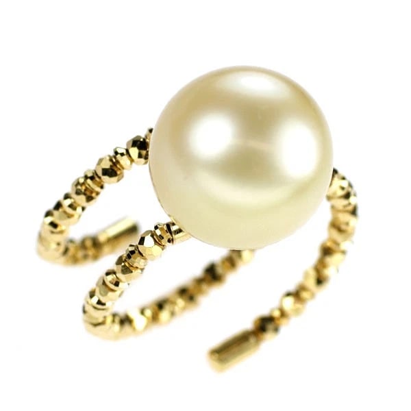 K18YG GOLDEN PEARL RING: K18YG golden pearl ring Brand: None Type: rings Material: K18YG Color: YG Size: Length/Width/Diameter11.9 Width/Thickness13.2 Accessories: None Accessories Notice: When purchasing pre-owned
