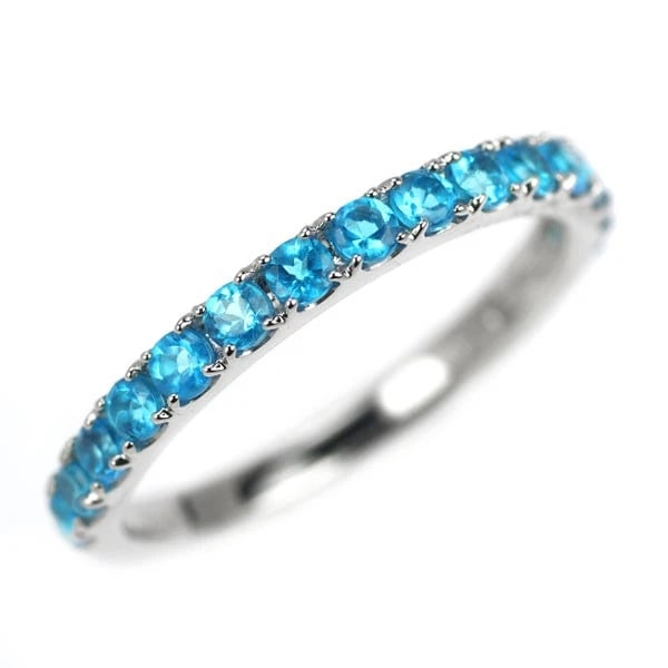 PT950 NEON BLUE APATITE RING: Pt950 Neon Blue Apatite Ring Brand: None Type: rings Material: Pt950 Color: Pt Size: 5.25 US Accessories: None Accessories Notice: When purchasing pre-owned goods, please refer to the photos