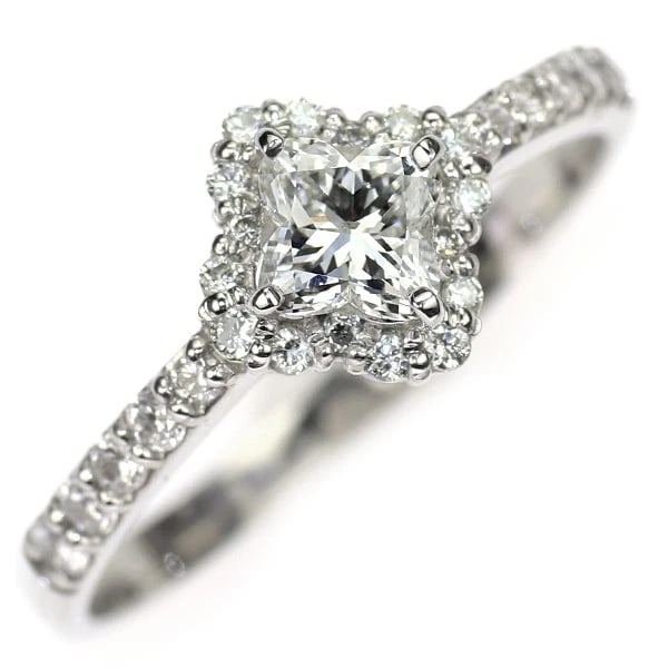 RARE PT900 LILY CUT DIAMOND RING: Rare Pt900 Lily Cut Diamond Ring Brand: None Type: Ring Material: Metal Purity None Metal Pt900 Main Stone/Creation Natural Color: None Size: 6 US Accessories: None Accessories Notice: When