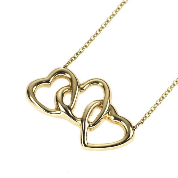 TIFFANY & CO K18YG PENDANT NECKLACE TRIPLE HEART: Tiffany & Co K18YG pendant necklace triple heart Brand: Tiffany Type: Pendant Necklace Material: Metal Purity K18 Metal Gold Main Stone/Creation None Color: None Size: Necklace: Chain Length