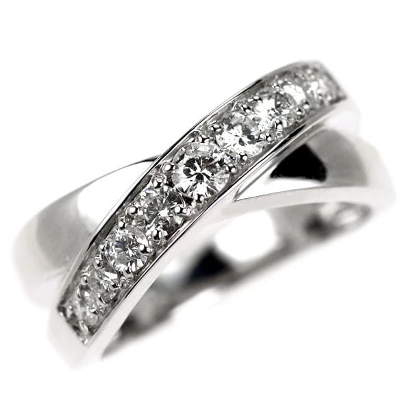 K18WG DIAMOND RING: K18WG diamond ring Brand: None Type: Ring Material: Metal Purity K18 Metal Gold Main Stone/Creation Natural Color: White Gold Size: 5.5 - 5.75 US Accessories: None Accessories Notice: When