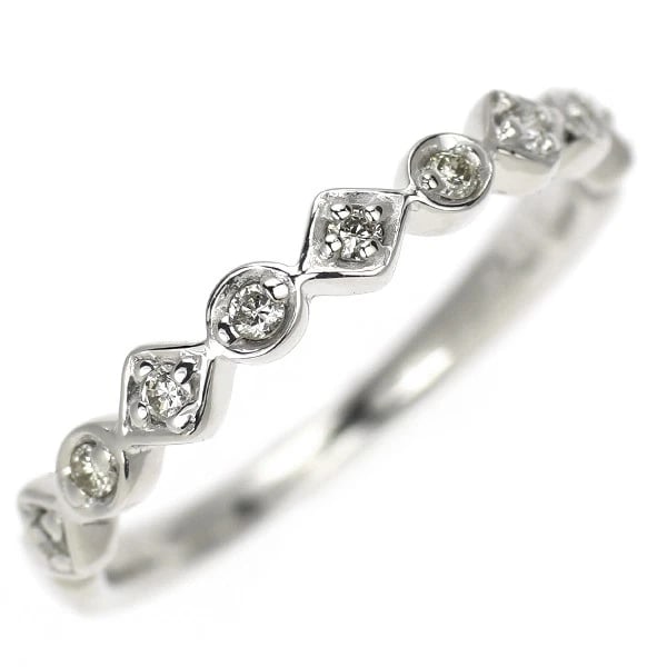 K18WG DIAMOND RING PINKY: K18WG diamond ring pinky Brand: None Type: Ring Material: Metal Purity K18 Metal Gold Main Stone/Creation Natural Color: White Gold Size: 3.25 US Accessories: None Accessories Notice: When