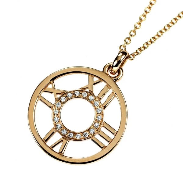 TIFFANY & CO K18PG DIAMOND PENDANT NECKLACE: Tiffany & Co K18PG Diamond Pendant Necklace Brand: Tiffany Type: Pendant Necklace Material: Metal Purity K18 Metal Gold Main Stone/Creation Natural Color: None Size: Necklace: Chain Length 41 