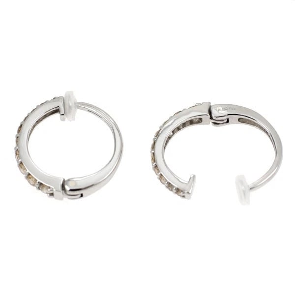 PT950 DIAMOND HOOP EARRING - 2