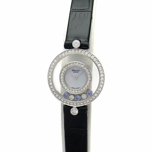 CHOPARD HAPPY DIAMOND BLACK WATCH: CHOPARD Happy Diamond Black Watch Brand: CHOPARD Type: Wristwatch Material: Band MaterialN/A, Band MaterialN/A, Case MaterialCase MaterialN/A Color: black Size: Wrist SizeNA, Case Size24mm 