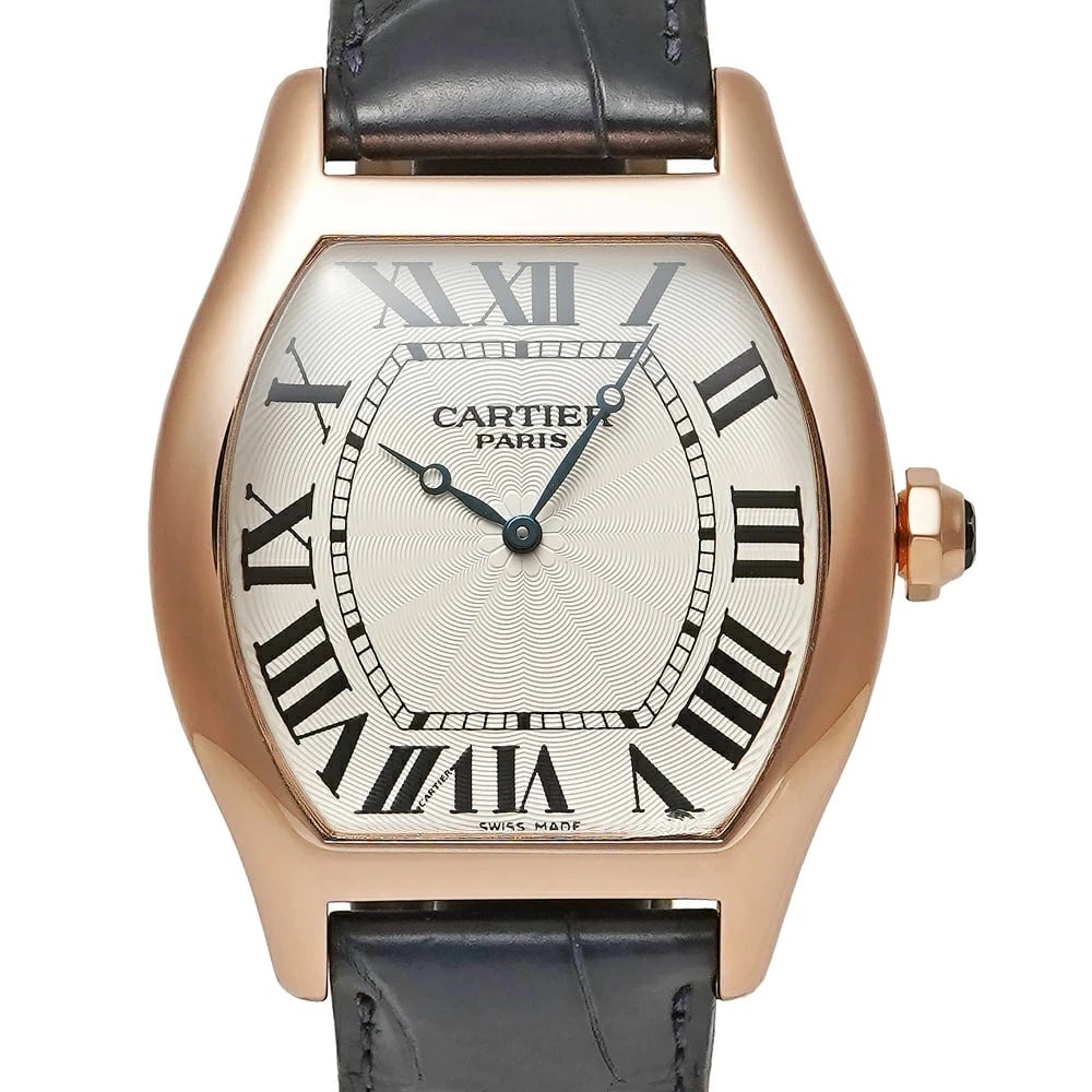 CARTIER TORTUE SILVER WATCH: CARTIER Tortue Silver Watch Brand: CARTIER Type: Wristwatch Material: Band MaterialPink Gold, Band MaterialPink Gold, Case MaterialCase MaterialN/A Color: silver Size: Wrist SizeNA, Case Size48mm