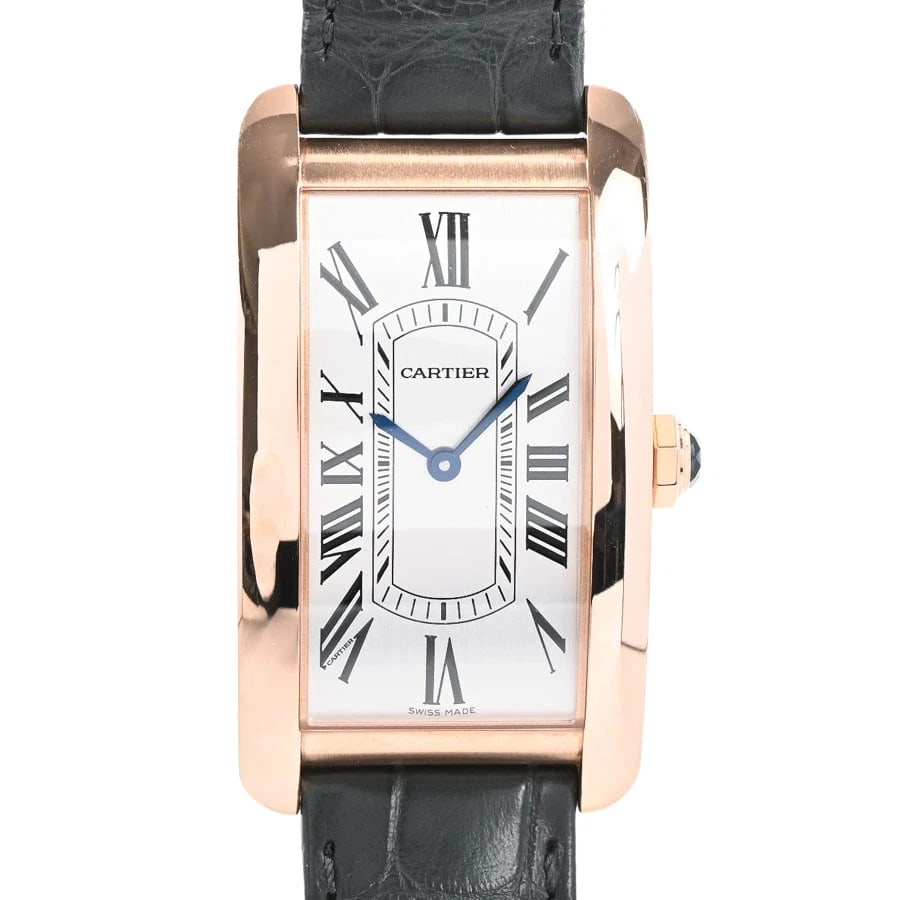 CARTIER TANK WATCH: CARTIER Tank Watch Brand: CARTIER Type: Wristwatch Material: Band MaterialPink Gold/Leather Strap, Band MaterialPink Gold/Leather Strap, Case MaterialCase MaterialN/A Color: silver Size: Wrist Siz