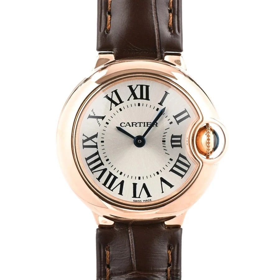 CARTIER BARON BLEU SILVER WATCH: CARTIER Baron Bleu Silver Watch Brand: CARTIER Type: Wristwatch Material: Band MaterialPink Gold/Leather Strap, Band MaterialPink Gold/Leather Strap, Case MaterialCase MaterialN/A Color: silver