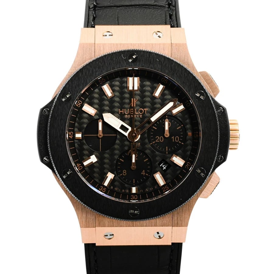HUBLOT BIG BANG BLACK WATCH: HUBLOT Big Bang Black Watch Brand: HUBLOT Type: Wristwatch Material: Band MaterialPink Gold/Leather Strap, Band MaterialPink Gold/Leather Strap, Case MaterialCase MaterialN/A Color: black 