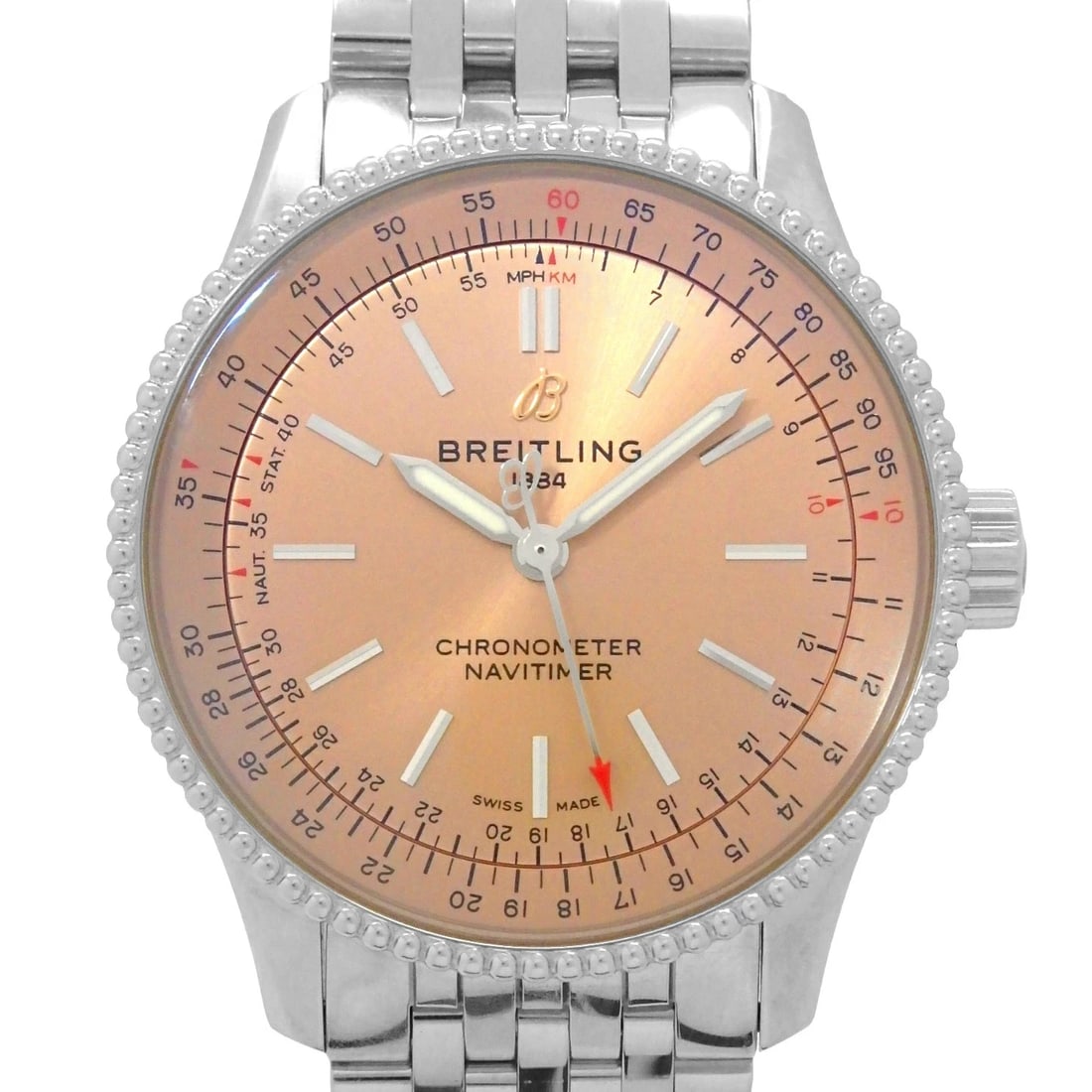 BREITLING NAVITIMER WATCH: BREITLING Navitimer Watch Brand: BREITLING Type: Wristwatch Material: Band MaterialSs, Band MaterialSs, Case MaterialCase MaterialN/A Color: none Size: Wrist Size14.5cm, Case Size35mm 