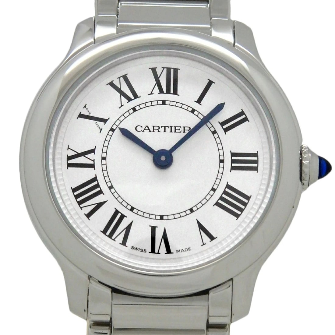 CARTIER RONDE WATCH: CARTIER Ronde Watch Brand: CARTIER Type: Wristwatch Material: Band MaterialSs, Band MaterialSs, Case MaterialCase MaterialN/A Color: none Size: Wrist Size16cm, Case Size30mm Accessories: None