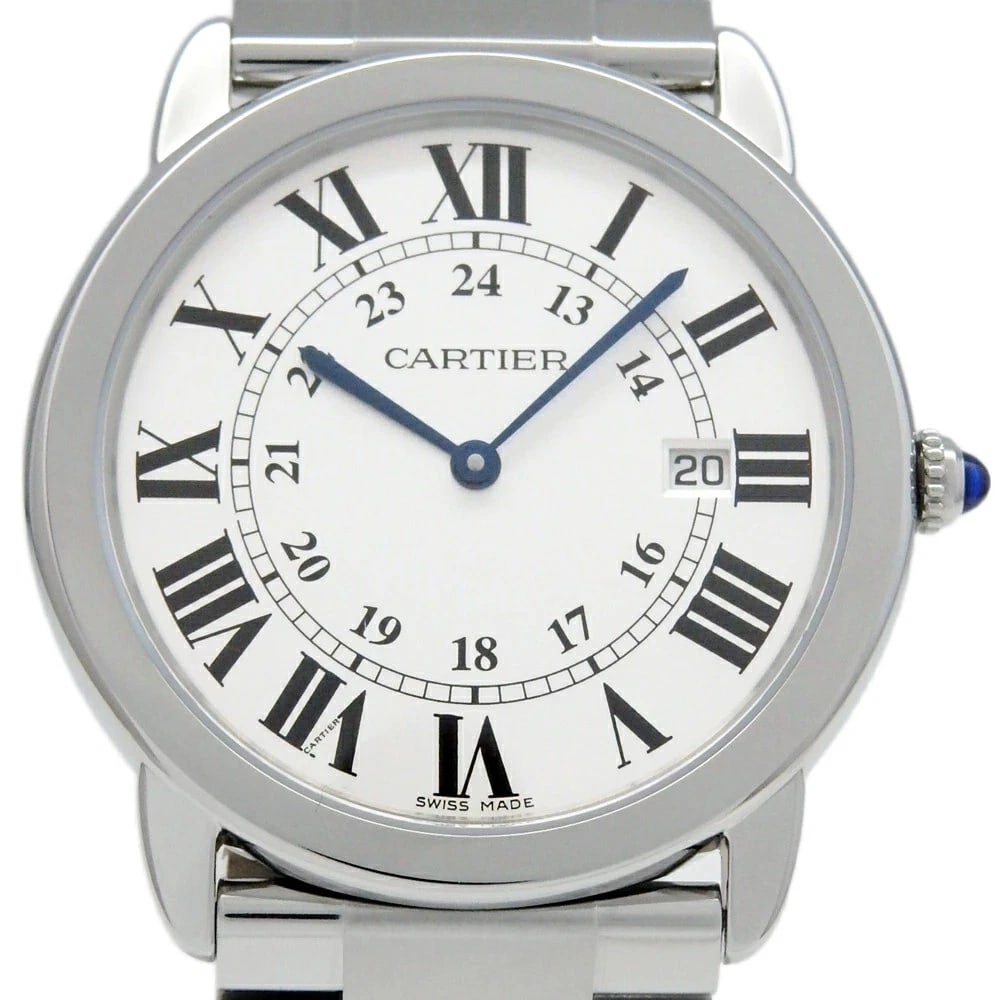 CARTIER RONDO WATCH: CARTIER Rondo Watch Brand: CARTIER Type: Wristwatch Material: Band MaterialSs, Band MaterialSs, Case MaterialCase MaterialN/A Color: none Size: Wrist Size16cm, Case Size37mm Accessories: None