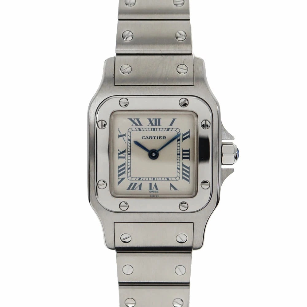 CARTIER SANTOS GALVE IVORY WATCH: CARTIER Santos Galve Ivory Watch Brand: CARTIER Type: Wristwatch Material: Band MaterialSs (Stainless Steel), Band MaterialSs (Stainless Steel), Case MaterialCase MaterialN/A Color: ivory 