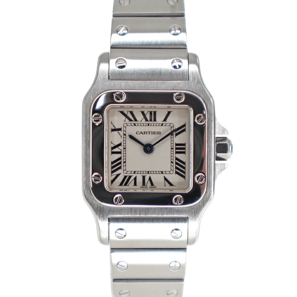 CARTIER SANTOS GALVE IVORY WATCH: CARTIER Santos Galve Ivory Watch Brand: CARTIER Type: Wristwatch Material: Band MaterialSs (Stainless Steel), Band MaterialSs (Stainless Steel), Case MaterialCase MaterialN/A Color: ivory 