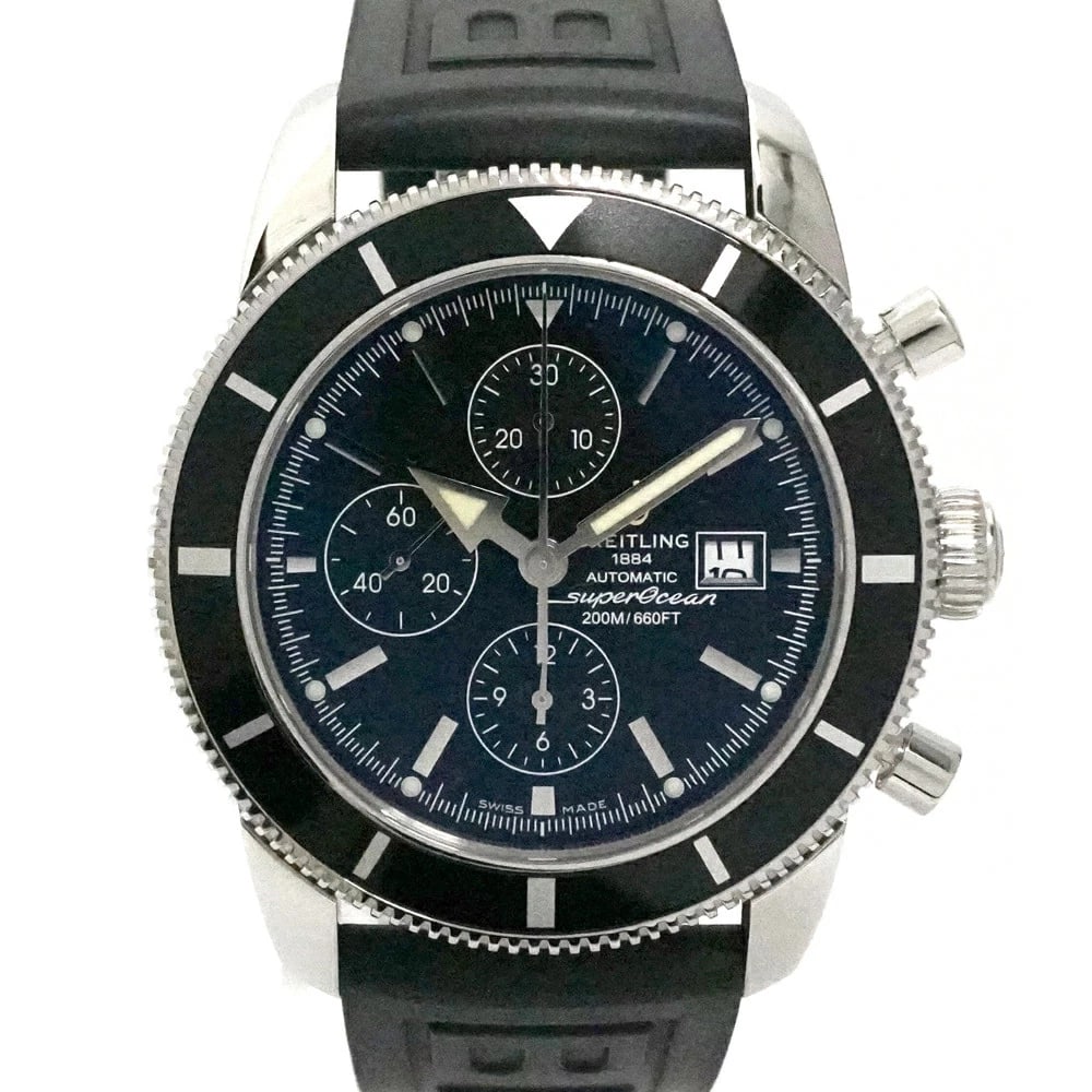 BREITLING SUPEROCEAN HERITAGE BLACK WATCH: BREITLING Superocean Heritage Black Watch Brand: BREITLING Type: Wristwatch Material: Band MaterialSs (Stainless Steel), Band MaterialSs (Stainless Steel), Case MaterialCase MaterialN/A Color: