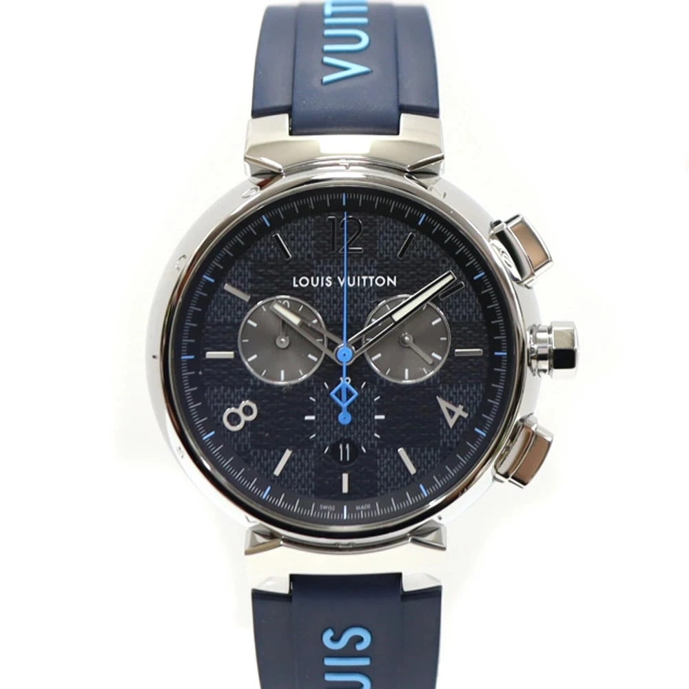 LOUIS VUITTON TAMBOUR BLUE WATCH: LOUIS VUITTON Tambour Blue Watch Brand: LOUIS VUITTON Type: Wristwatch Material: Band MaterialSs (Stainless Steel), Band MaterialSs (Stainless Steel), Case MaterialCase MaterialN/A Color: blue 