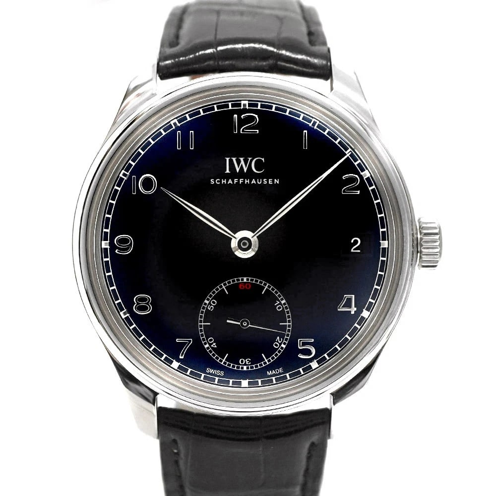 IWC PORTUGUESE BLACK WATCH: IWC Portuguese Black Watch Brand: IWC Type: Wristwatch Material: Band MaterialSs (Stainless Steel), Band MaterialSs (Stainless Steel), Case MaterialCase MaterialN/A Color: black Size: Wrist