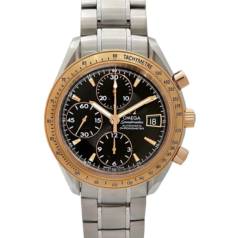 OMEGA SPEEDMASTER BLACK WATCH: OMEGA Speedmaster black Watch Brand: OMEGA Type: Wristwatch Material: Band MaterialSs (Stainless Steel) X K18 Red Gold, Band MaterialSs (Stainless Steel) X K18 Red Gold, Case MaterialCase MaterialN/