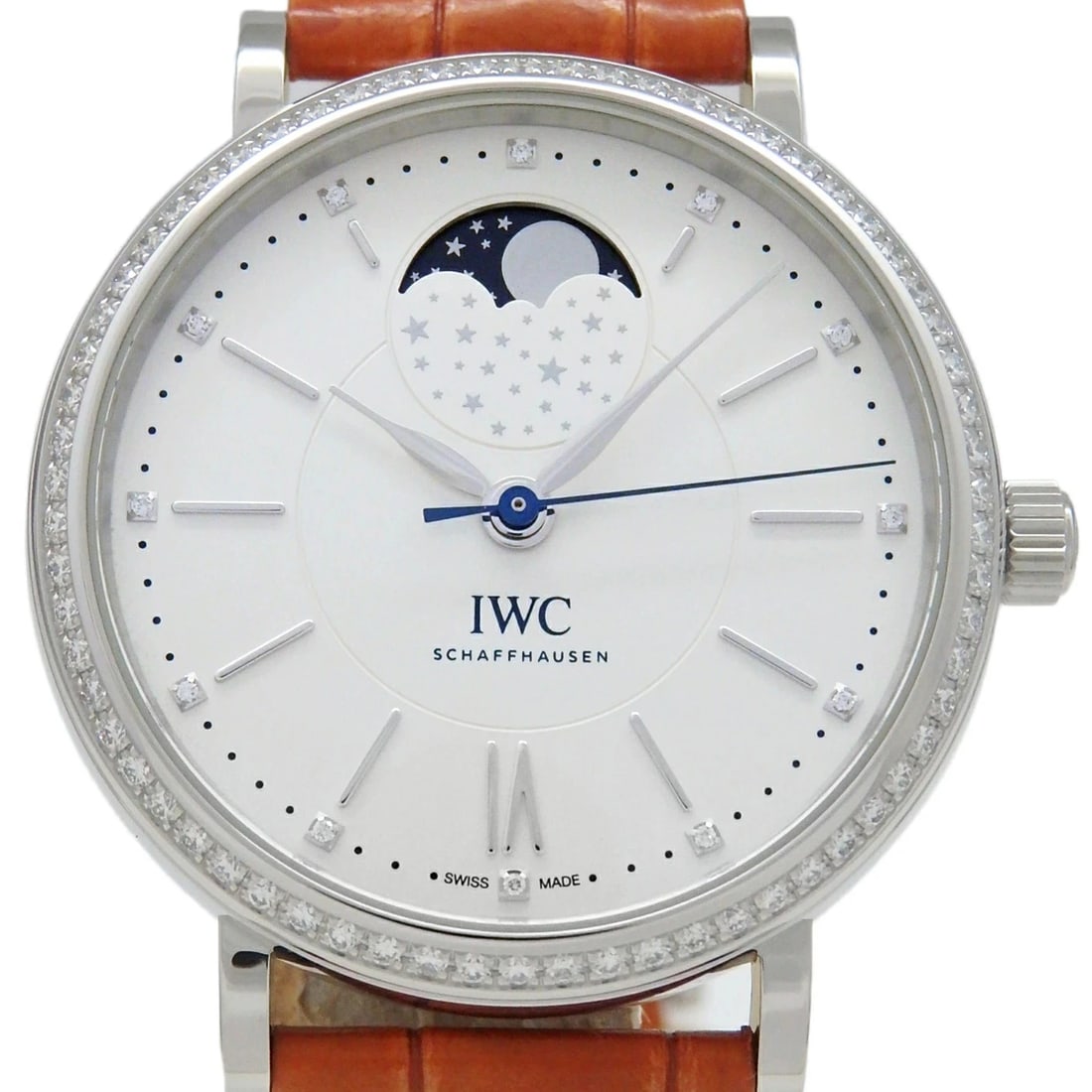 IWC PORTOFINO DIAMOND BEZEL WATCH: IWC Portofino Diamond Bezel Watch Brand: IWC Type: Wristwatch Material: Band MaterialSs/Leather, Band MaterialSs/Leather, Case MaterialCase MaterialN/A Color: none Size: Wrist Size15.5-18.5cm,