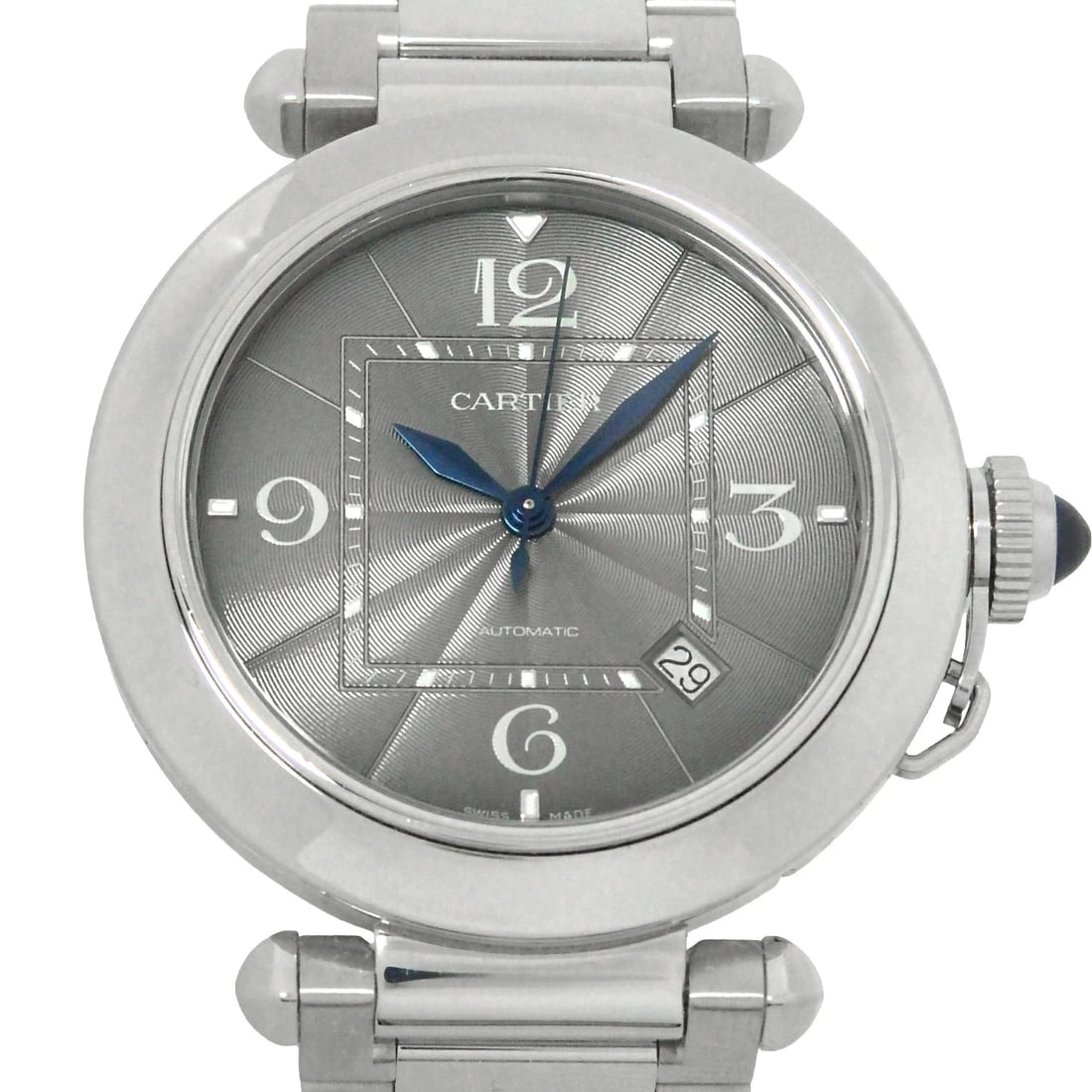 CARTIER PASHA WATCH: CARTIER Pasha Watch Brand: CARTIER Type: Wristwatch Material: Band MaterialSs/Leather, Band MaterialSs/Leather, Case MaterialCase MaterialN/A Color: none Size: Wrist SizeNA, Case Size41mm 