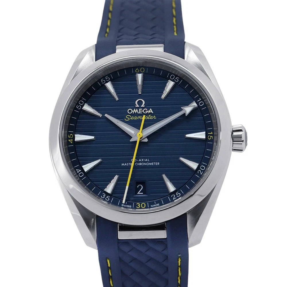 OMEGA BLUE WATCH: OMEGA Blue Watch Brand: OMEGA Type: Wristwatch Material: Band MaterialSs/Rubber, Band MaterialSs/Rubber, Case MaterialCase MaterialN/A Color: blue Size: Wrist Size19cm, Case Size41mm 