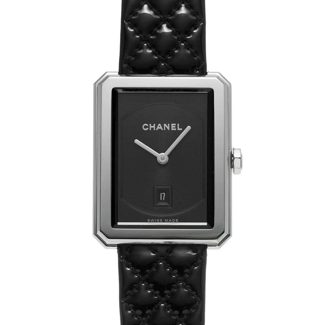 CHANEL BLACK WATCH: CHANEL Black Watch Brand: CHANEL Type: Wristwatch Material: Band MaterialStainless, Band MaterialStainless, Case MaterialCase MaterialN/A Color: black Size: Wrist SizeNA, Case Size34.6×26.7mm