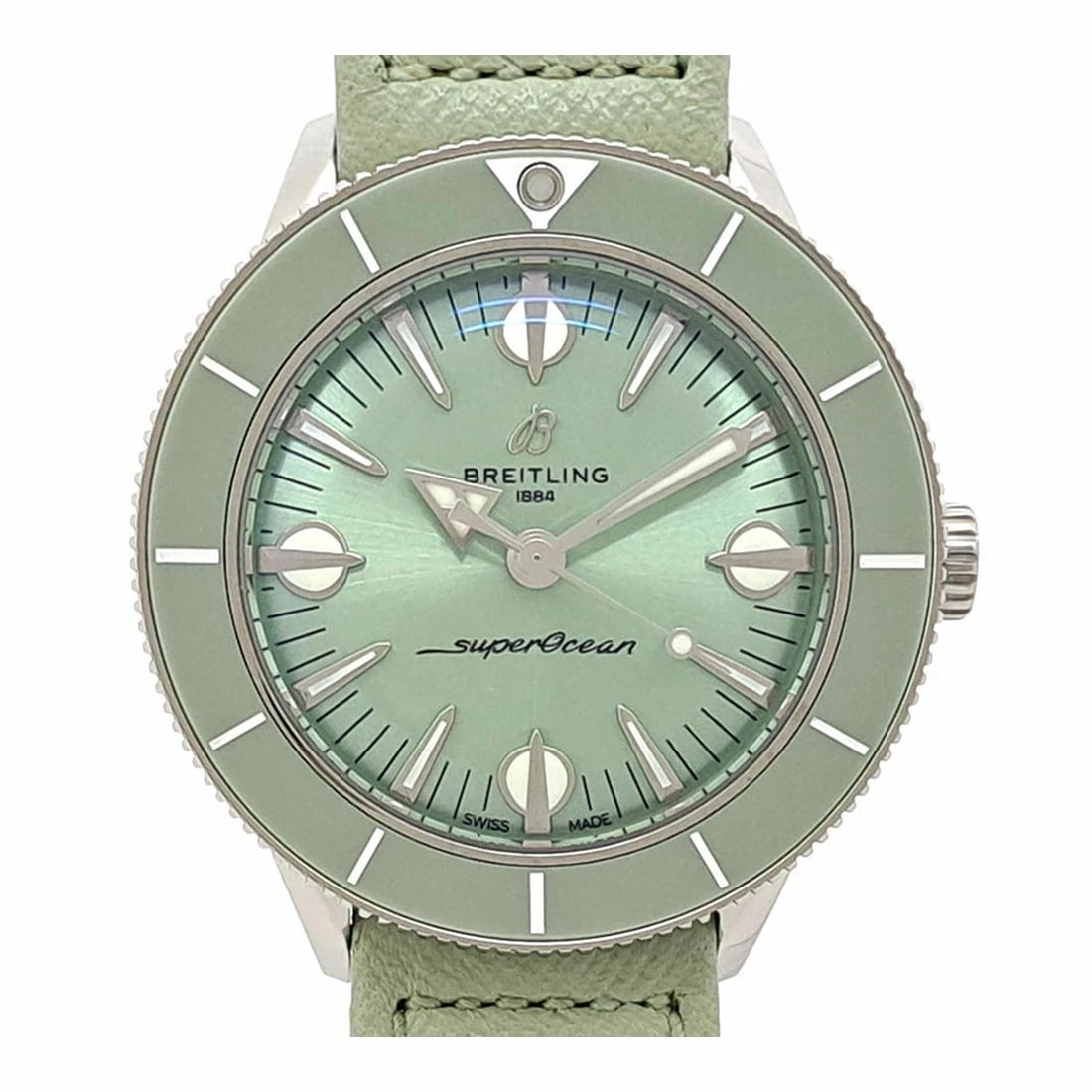 BREITLING SUPEROCEAN HERITAGE GREEN WATCH: BREITLING Superocean Heritage Green Watch Brand: BREITLING Type: Wristwatch Material: Band MaterialStainless Steel, Band MaterialStainless Steel, Case MaterialCase MaterialN/A Color: green 