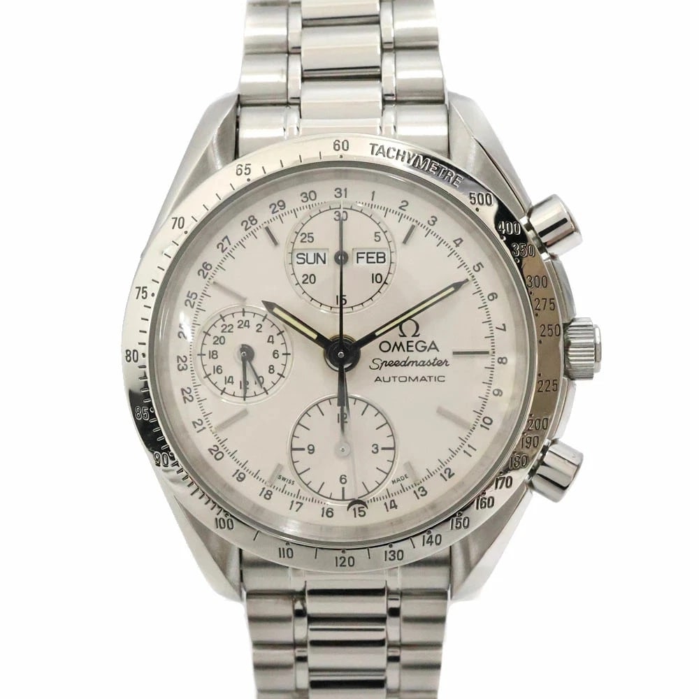 OMEGA SPEEDMASTER WHITE WATCH: OMEGA Speedmaster White Watch Brand: OMEGA Type: Wristwatch Material: Band MaterialStainless Steel, Band MaterialStainless Steel, Case MaterialCase MaterialN/A Color: white Size: Wrist Size17.0cm,