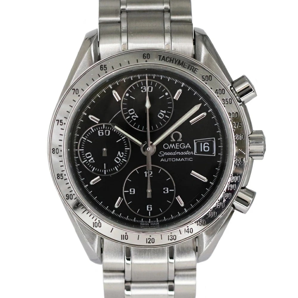 OMEGA SPEEDMASTER BLACK WATCH: OMEGA Speedmaster Black Watch Brand: OMEGA Type: Wristwatch Material: Band MaterialStainless Steel, Band MaterialStainless Steel, Case MaterialCase MaterialN/A Color: black Size: Wrist