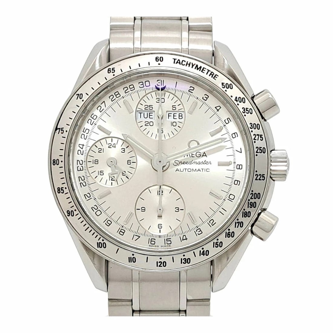 OMEGA SPEEDMASTER SILVER WATCH: OMEGA Speedmaster Silver Watch Brand: OMEGA Type: Wristwatch Material: Band MaterialStainless Steel, Band MaterialStainless Steel, Case MaterialCase MaterialN/A Color: silver Size: Wrist Size18cm,