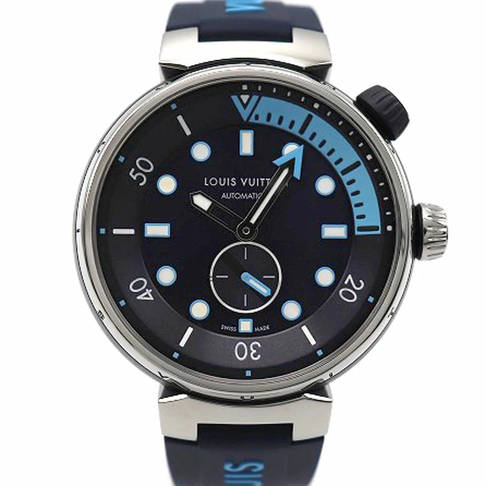 LOUIS VUITTON TAMBOUR STREET DIVER NAVY WATCH: LOUIS VUITTON Tambour Street Diver Navy Watch Brand: LOUIS VUITTON Type: Wristwatch Material: Band MaterialStainless Steel, Band MaterialStainless Steel, Case MaterialCase MaterialN/A Color: navy